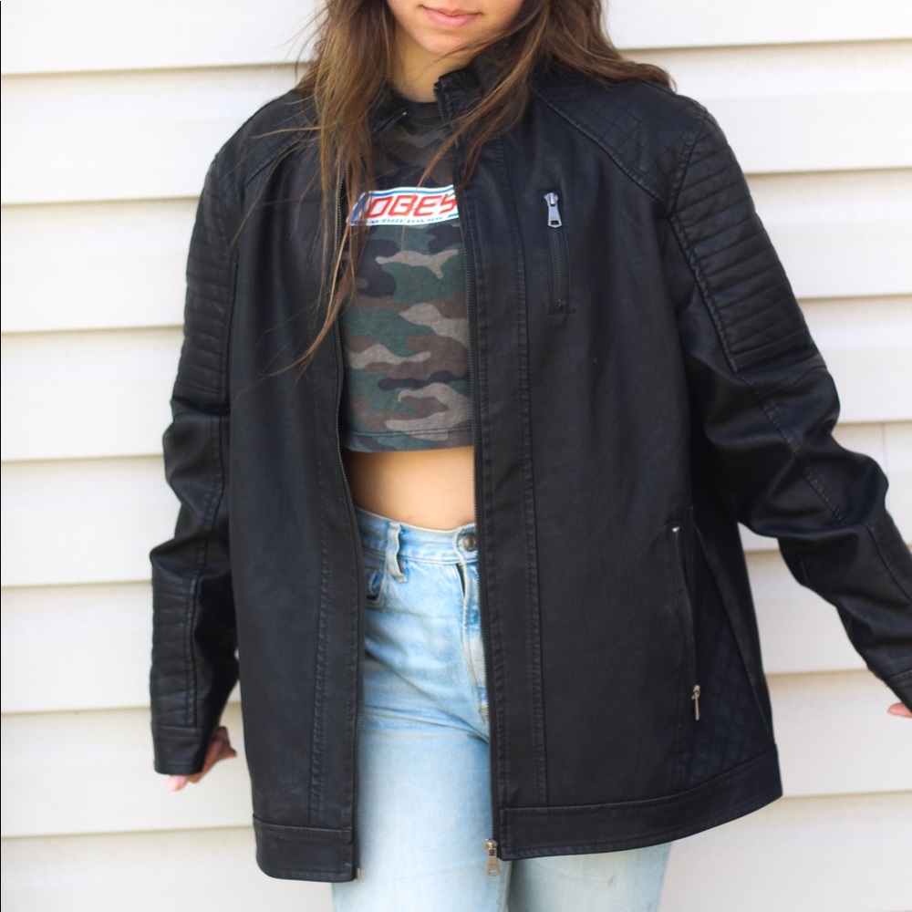 Black leather jacket